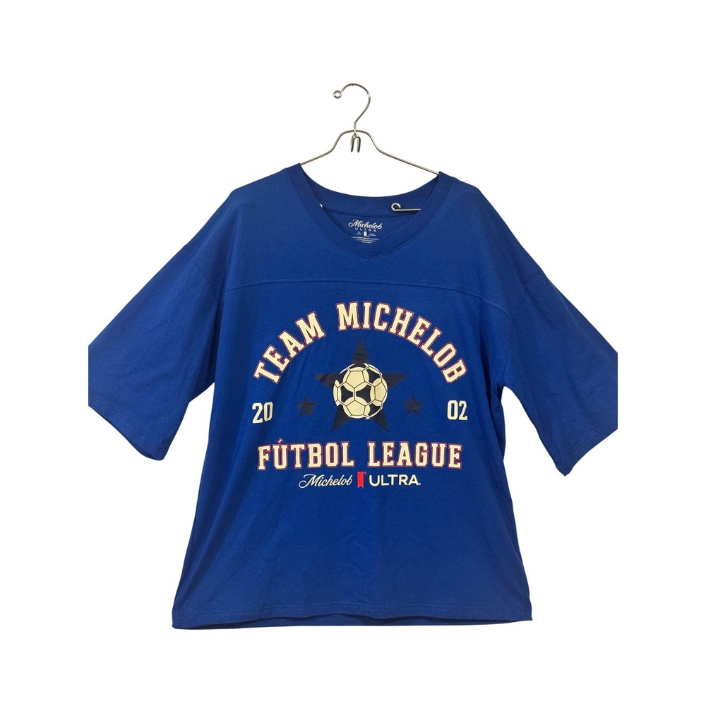 Michelob Ultra Team Futbol League Soccer Jersey T-Shirt Blue Mens Medium NWT